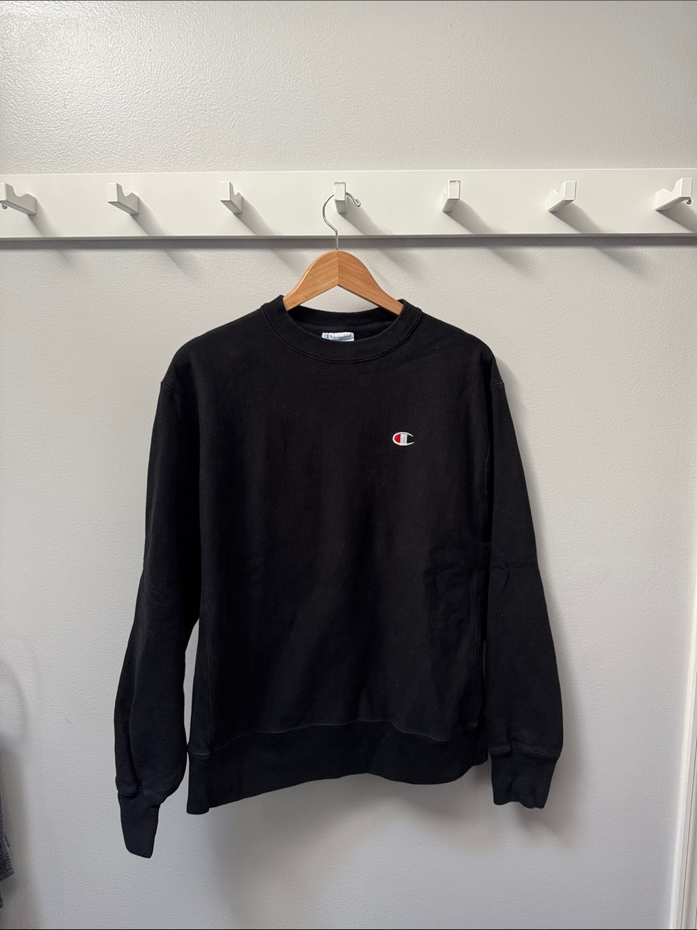 Champion Black Crewneck Sweatshirt with Small Logo